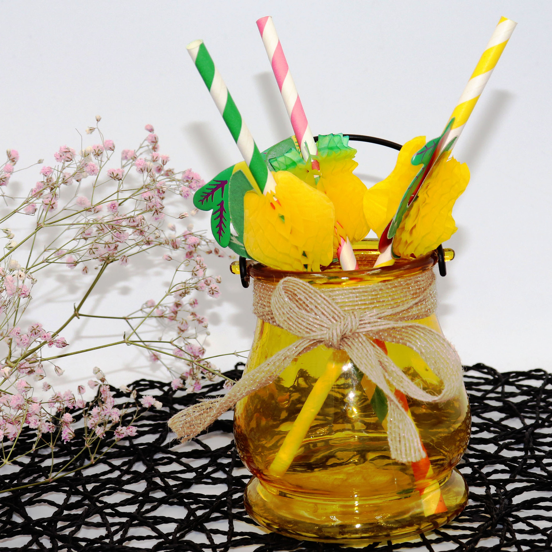 Colorful Valentine's Day Party Novelty Colorful Creative Art Biodegradable Drinks Decorated Striped Eco-Friendly Paper Straws