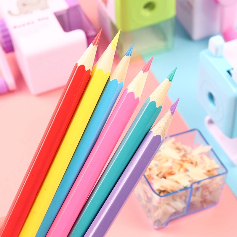 Student stationery wholesale cartoon pen sharpener, hand-cranked pencil sharpener box set, creative and effortless single-hole pen sharpener, pencil sharpener Application Scenario