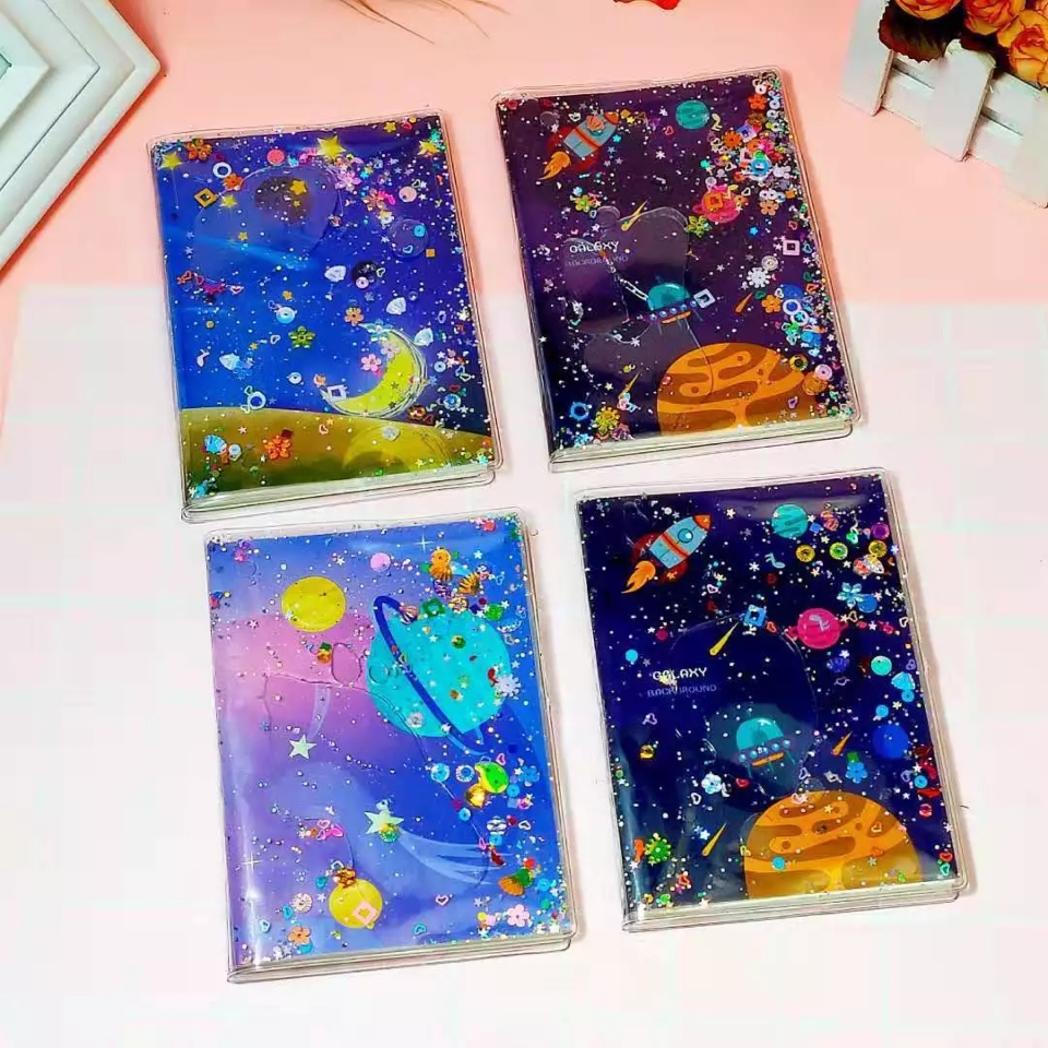 Creative handbooks, notebooks, flow-sand rubber case notebooks, student stationery supplies, diary loose-leaf notebooks, Children's Day gifts Application Scenario