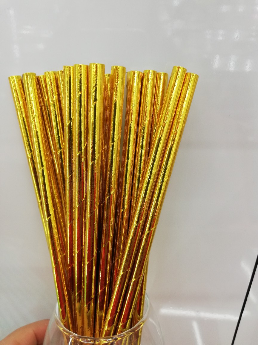 Paper Straw Creative Valentine's Day Hot Stamping Film