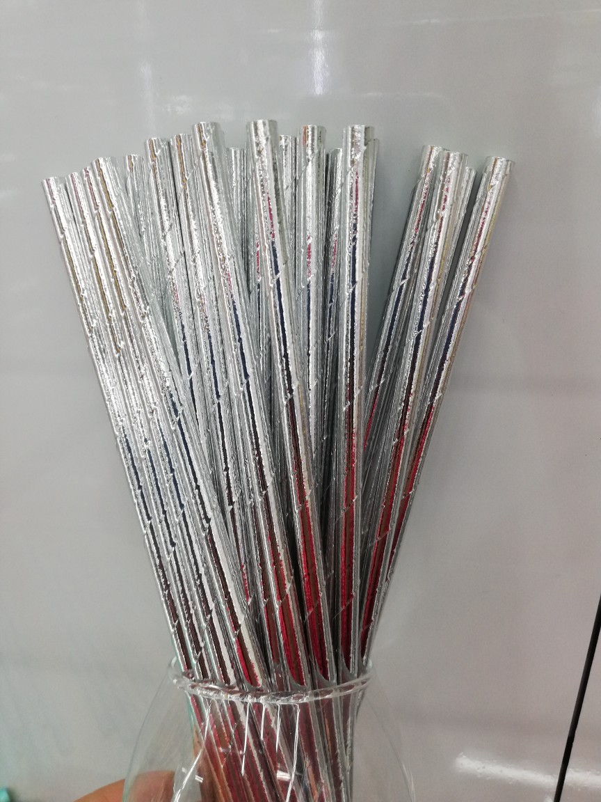 Paper Straw Creative Valentine's Day Hot Stamping Film Specification drawing