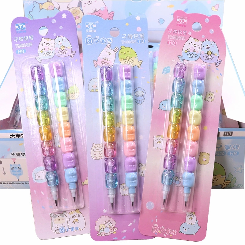 Student building block pencils, detachable creative pencils, sharpen-free multi-functional corner bullet pencils, sharpen-free biological pencils details Picture