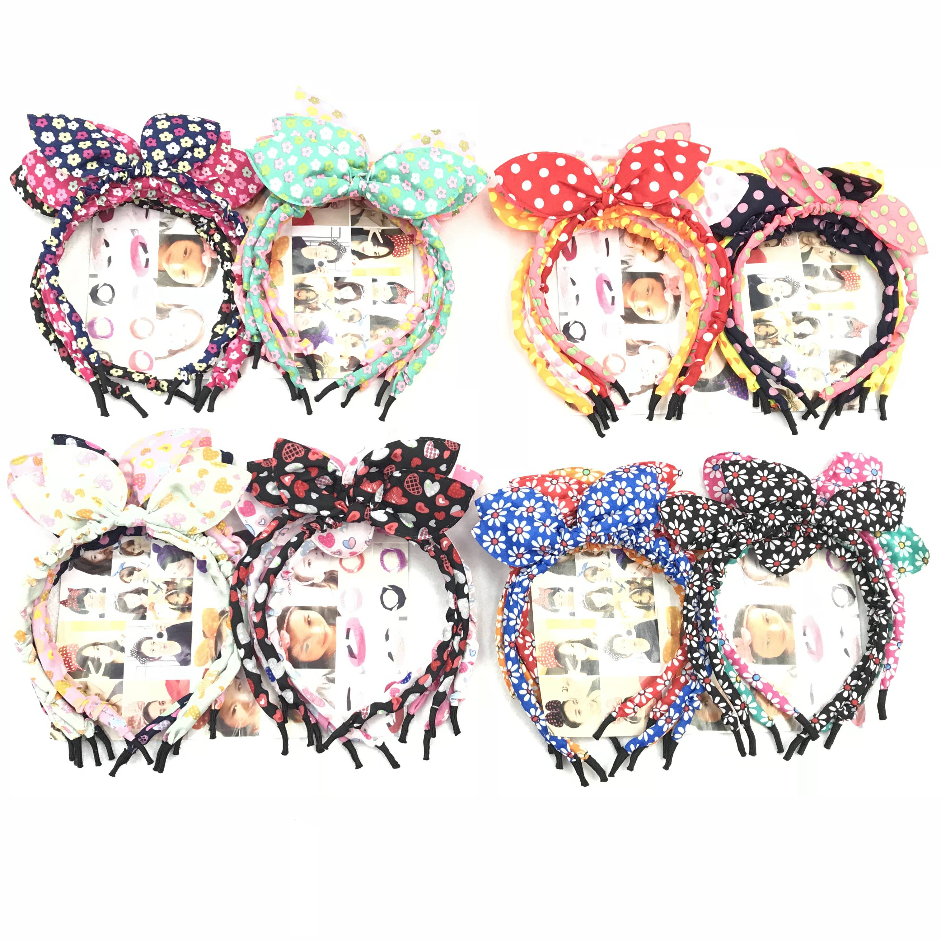 Color mixed rabbit ears head buckle popular hair hoop head buckle many mixed thumbnail