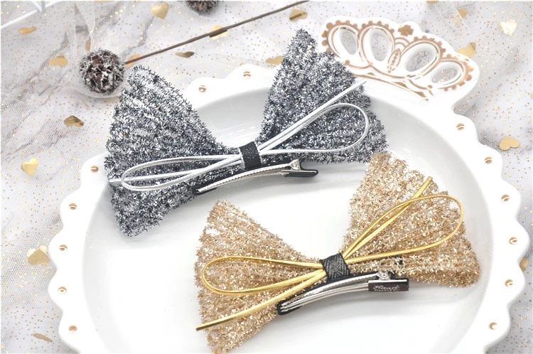 Children's large bow, crown headband, girls' silver headband, shiny gold thread hair accessory, birthday party hair clip Application Scenario