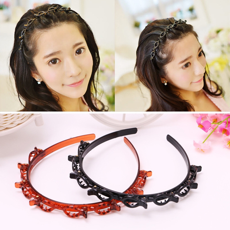 Korean-style multi-layer hollow woven bangs headband, headband, zoned small clips, hair tie, bangs hair clip, hair band h full figure