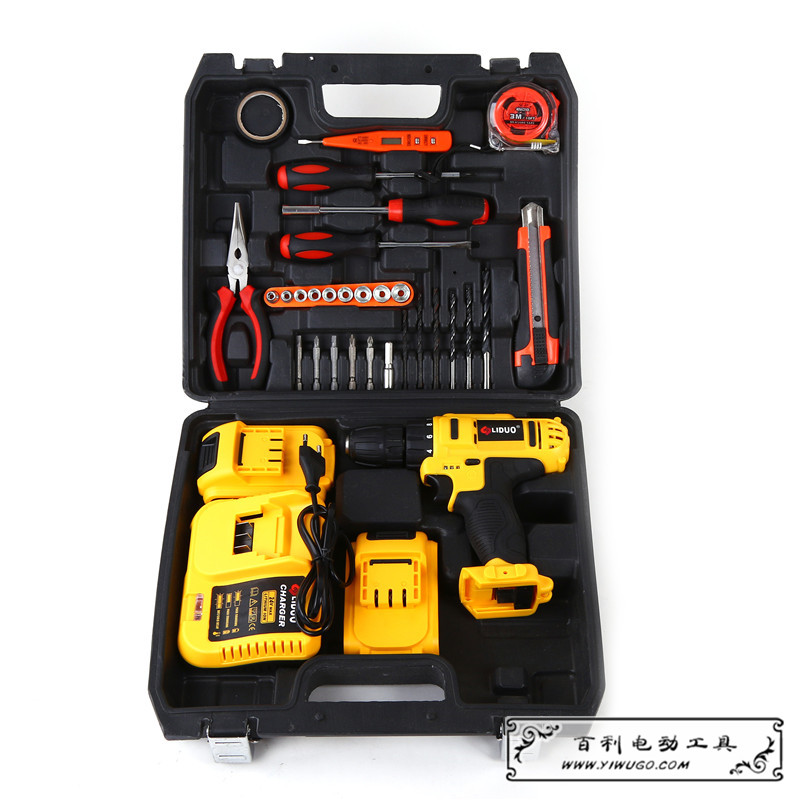 家用工具套装多功能手持电钻五金工具箱维修汽车手动工具组