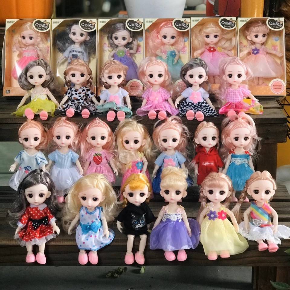Factory direct sales of 6-inch 3D eye cute doll sets of toys for little girls playing house are selling well at the street stall full figure