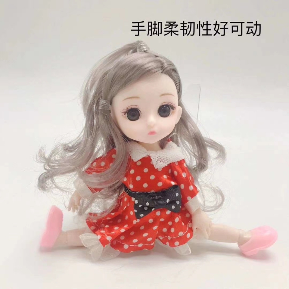 Factory direct sales of 6-inch 3D eye cute doll sets of toys for little girls playing house are selling well at the street stall Item Picture