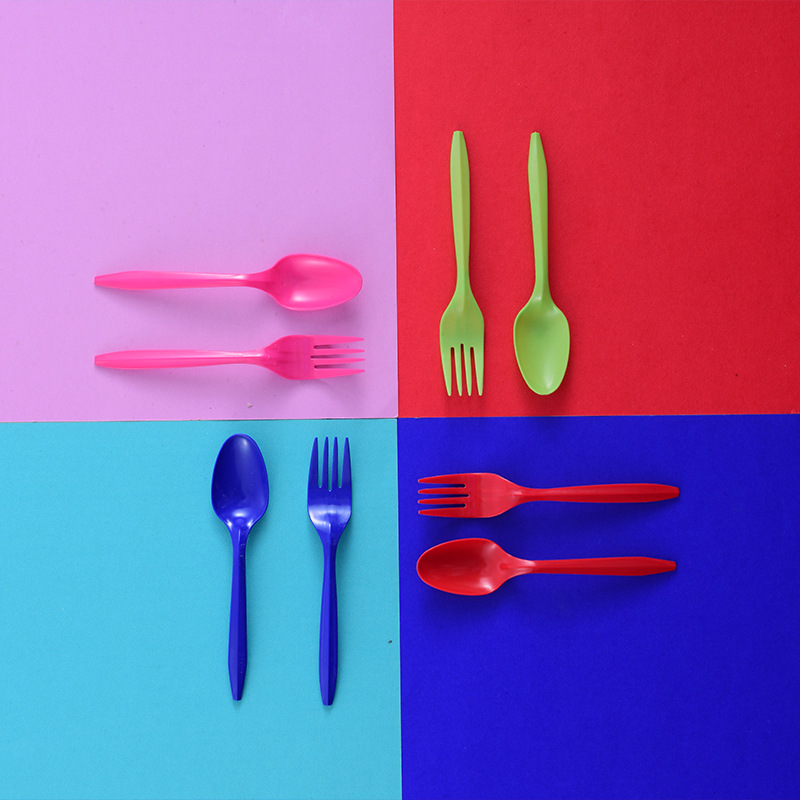 Disposable Knife, Fork And Spoon (Nine Colors Can Be Customized) Disposable Color 24 Pack 200 Bags A Box Specification drawing