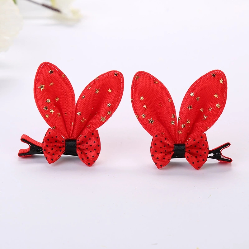 The 2022 new bow rabbit ear hair clip, a cute Korean-style rabbit ear pair princess hair accessory, is on wholesale sale from the manufacturer Application Scenario