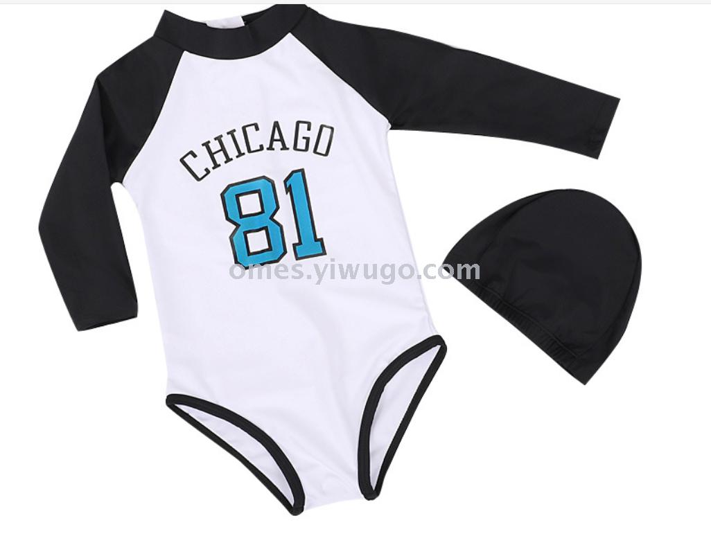 Children's one-piece triangle Children's long-sleeved three-piece bikini Suit Long-sleeved bikini suit