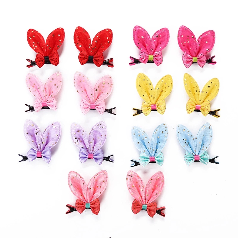 The 2022 new bow rabbit ear hair clip, a cute Korean-style rabbit ear pair princess hair accessory, is on wholesale sale from the manufacturer Item Picture