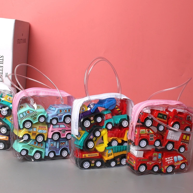 1 bag of children's toys, 6 small cars, boy and baby mini Rebound car inertial engineering vehicle set Item Picture