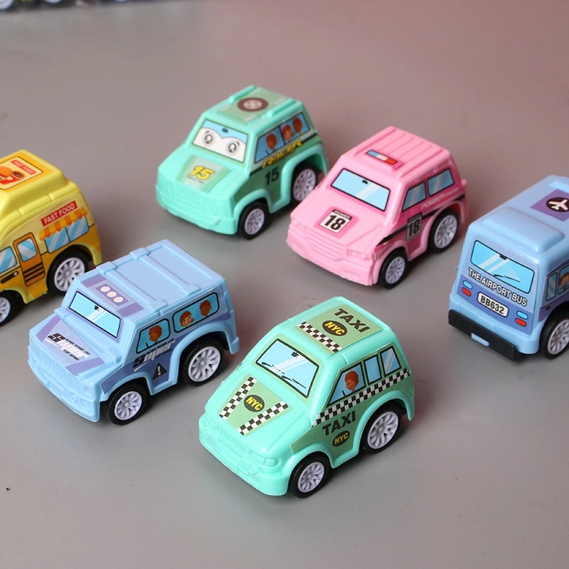1 bag of children's toys, 6 small cars, boy and baby mini Rebound car inertial engineering vehicle set details Picture