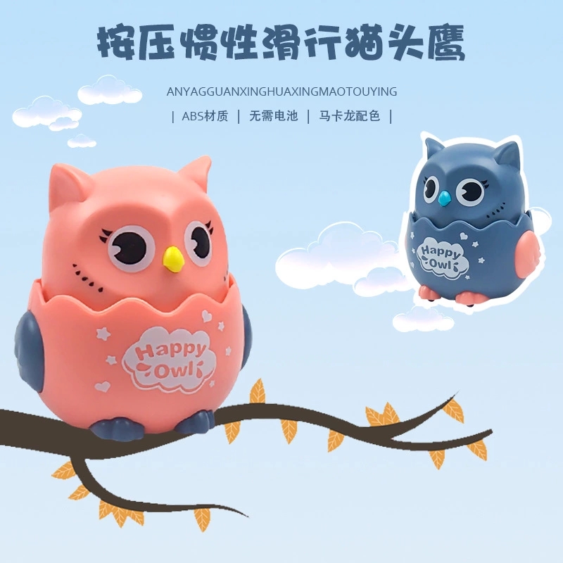 New push-slide cat-head eagle small toy, kindergarten gift, Huili inertial children's toy, wholesale from street stalls details Picture