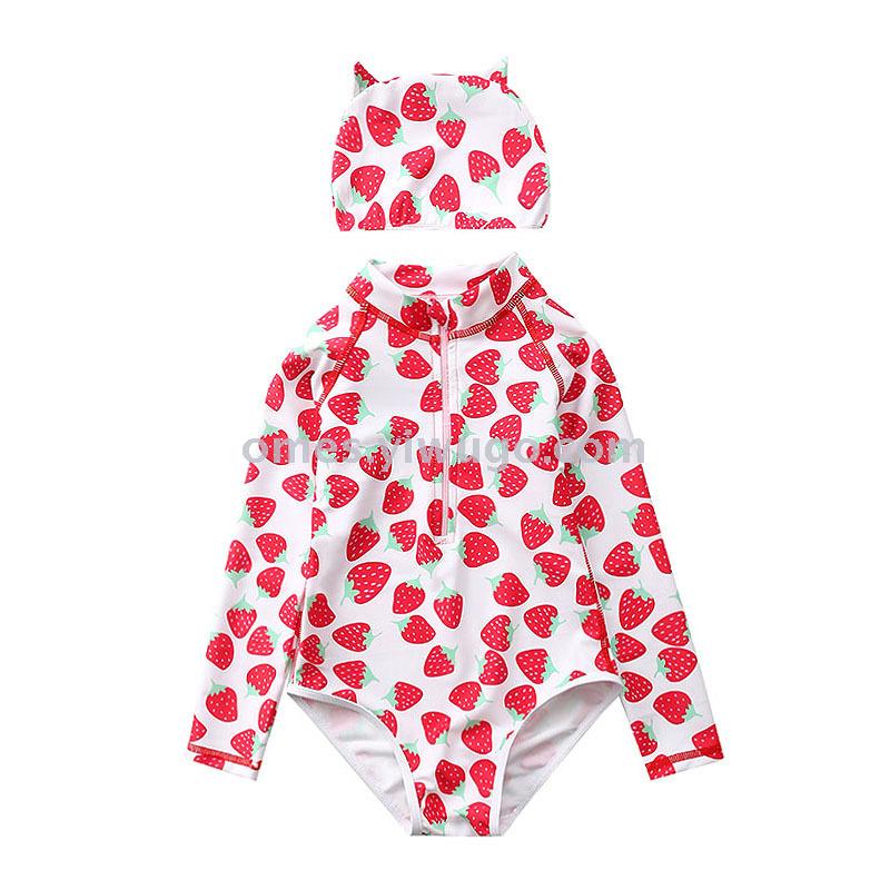 Children's long-sleeved triangular one-piece bikini