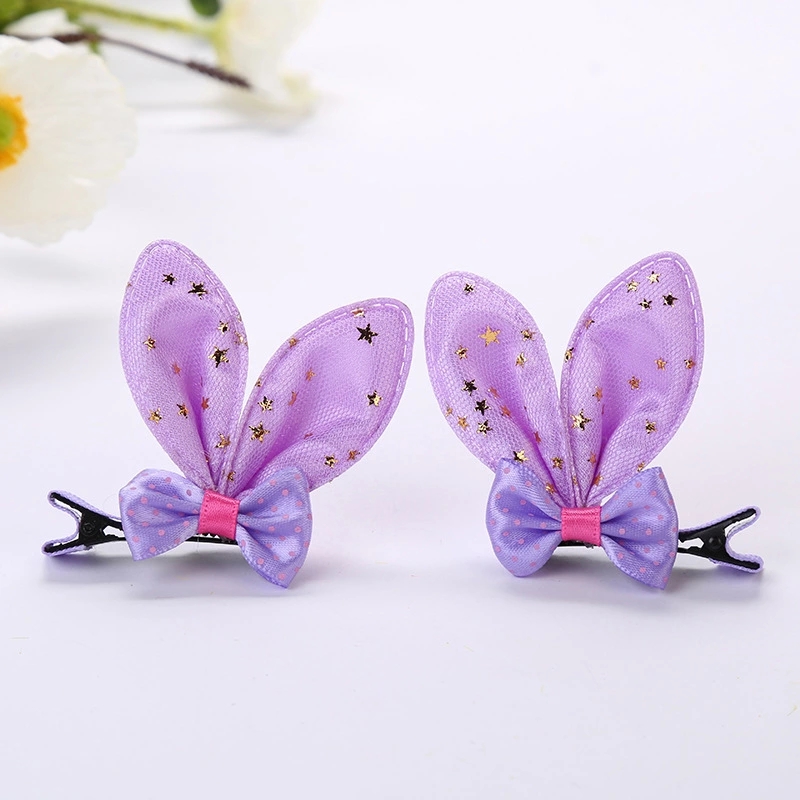 The 2022 new bow rabbit ear hair clip, a cute Korean-style rabbit ear pair princess hair accessory, is on wholesale sale from the manufacturer Specification drawing