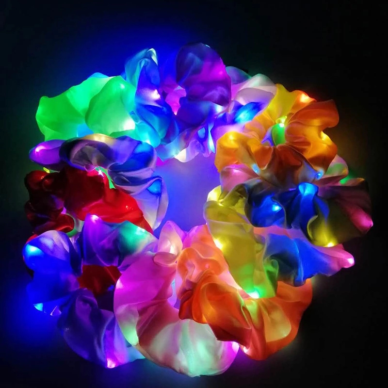 LED illuminated large intestine hair band, creative bright surface, large intestine hair tie, hair accessory, hair tie, hair band, luminous headwear for women Item Picture