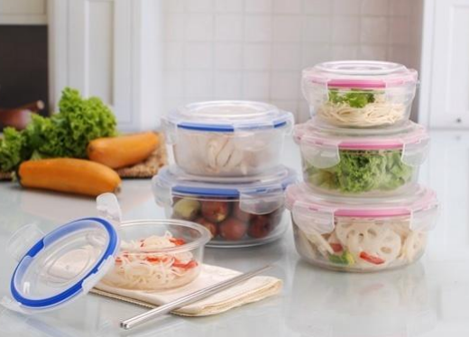 Hot round heat-resistant borosilicate glass crisper bowl crisper box bento box