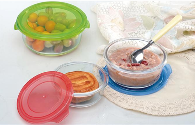 Round Pyrex simple cover glass crisper crisper bowl bento box