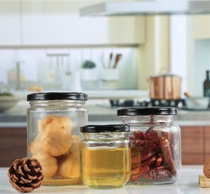 Glass bottle round glass jar Jam bottle pickle bottle sealed storage bottle Honey bottle