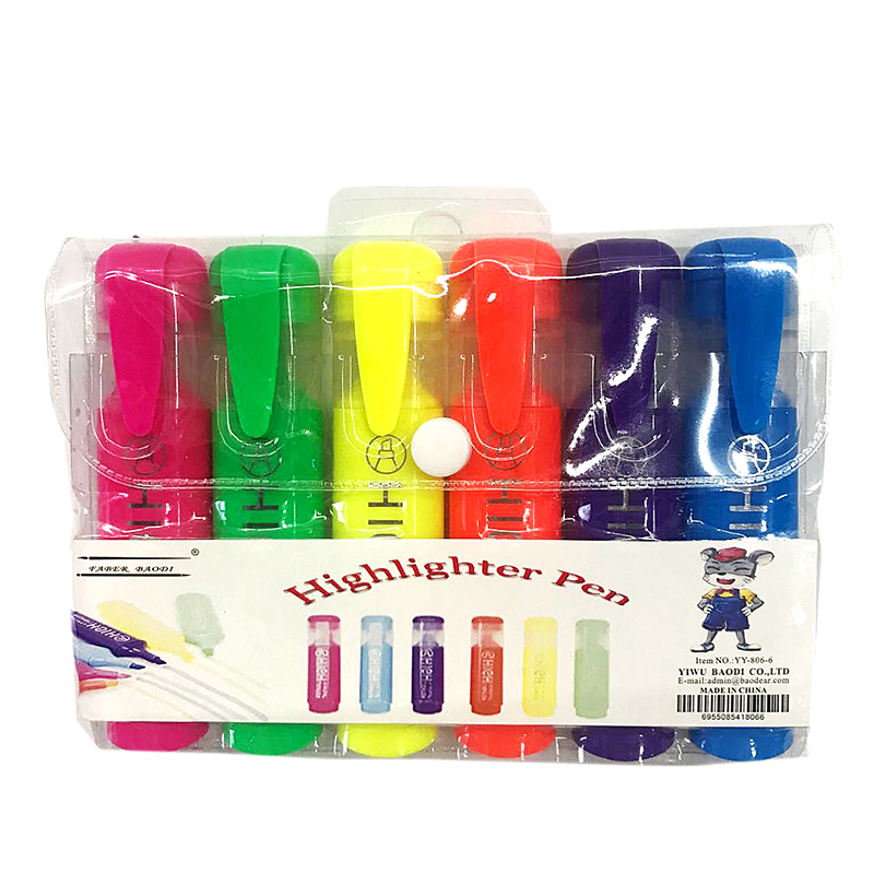 Yiwu shopping alliance free post hand ledger mark 6 color highlighter