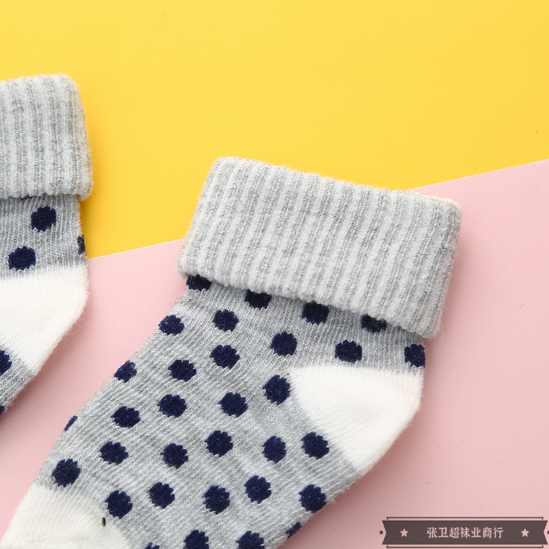 Cartoon and cute pattern printed cotton color-blocking short socks for newborns, infants and children, soft and comfortable baby socks Item Picture