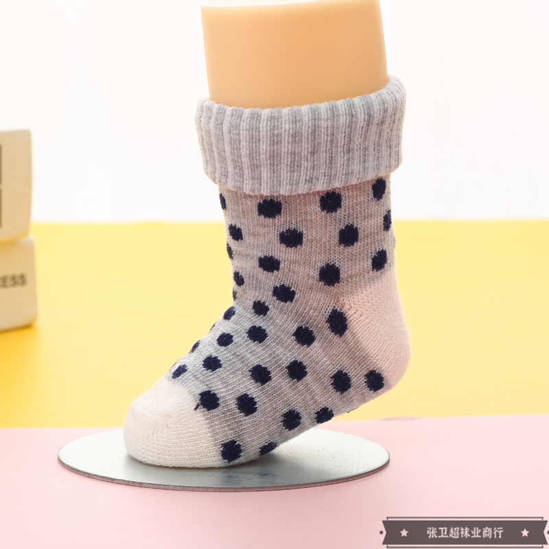 Cartoon and cute pattern printed cotton color-blocking short socks for newborns, infants and children, soft and comfortable baby socks