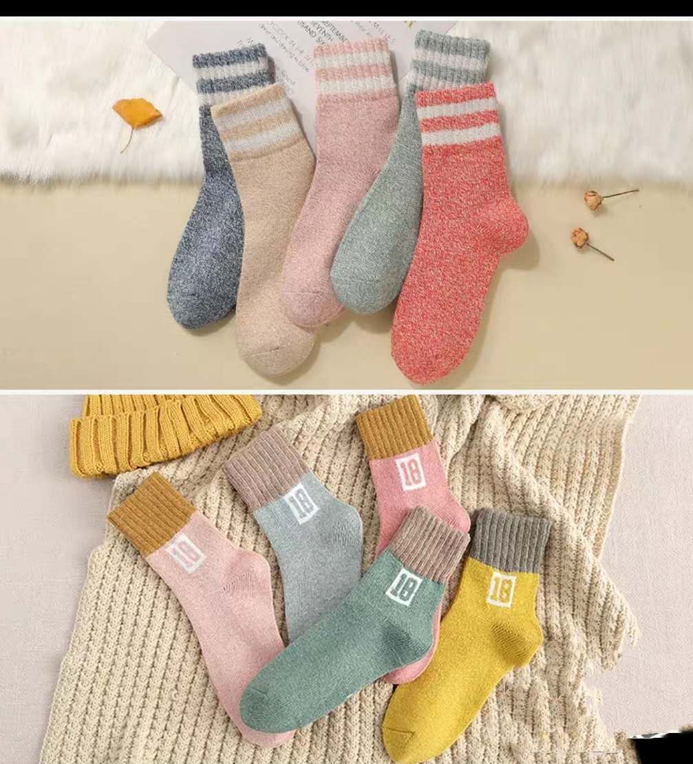 Rabbit wool socks candy color Korean version versatile