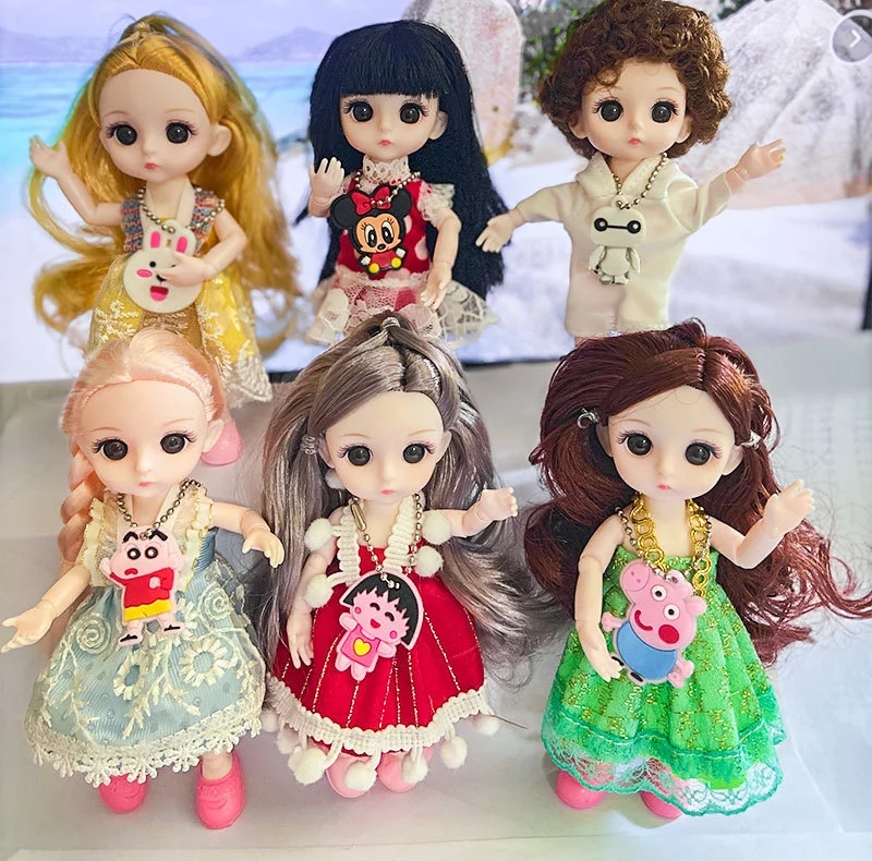 16-centimeter doll set, little girl doll, princess dress, girls' children's toys, hot sales at street stalls, factory direct sales details Picture