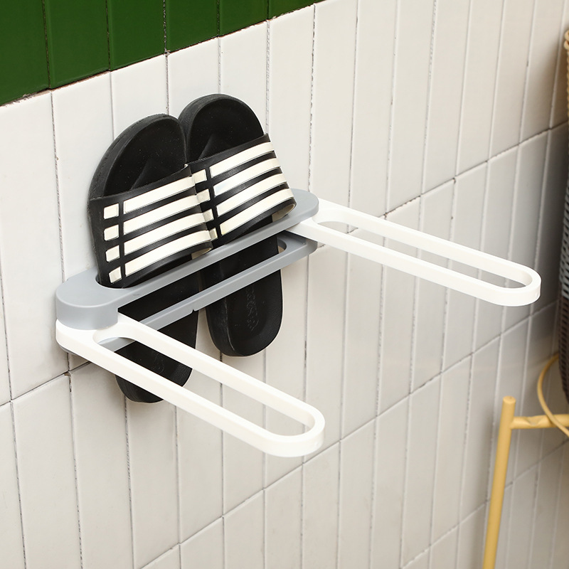 Wholesale of creative home gadgets - three-in-one folding shoe racks that can be transformed into three-in-one wall-mounted adhesive shoe racks without drilling Specification image