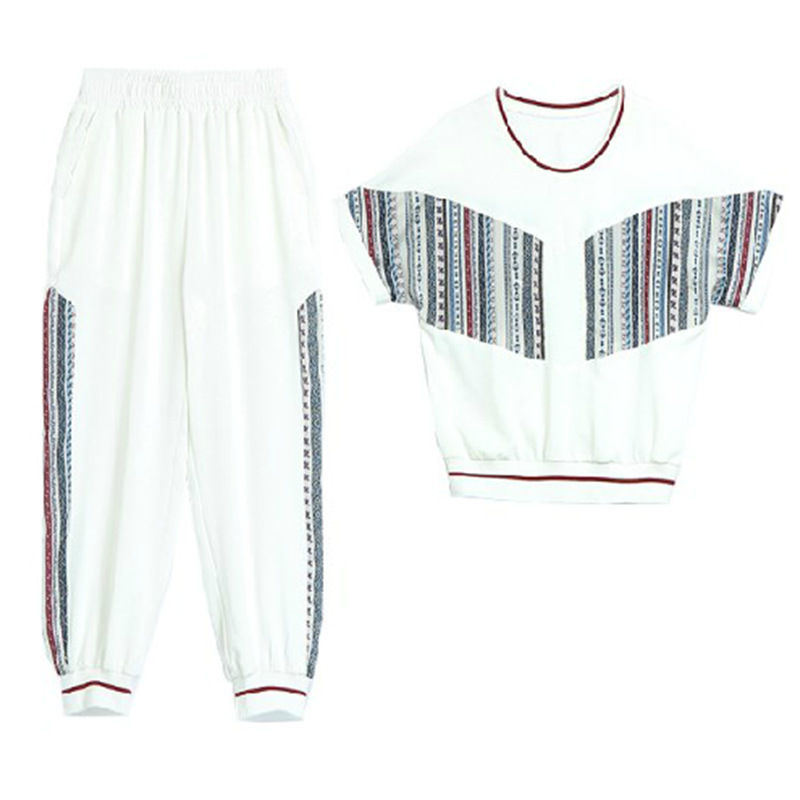 A new summer 2020 casual, fashionable and stylish two-piece set for women with small prints and large sizes, making them look younger and slimmer Item Picture