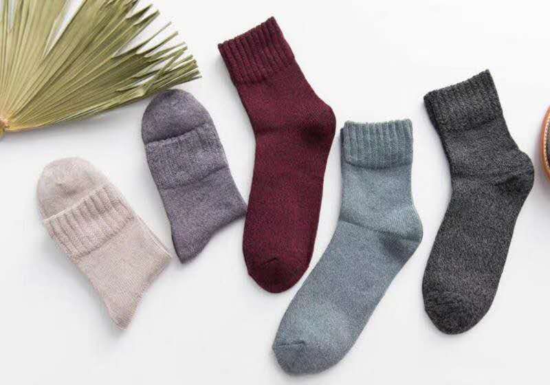 Factory direct sale of rabbit wool socks in solid colors, versatile