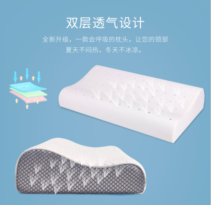 Slow rebound space memory pillow, anti-snoring pillow, cervical pillow, custom memory foam breathable wave pillow Specification drawing