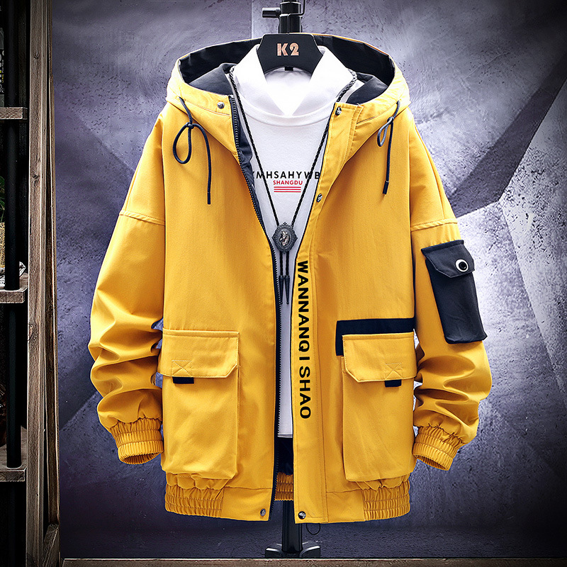 Wholesale of men's trendy loose workwear jackets, casual printed jackets and hooded tops in the autumn of 2020