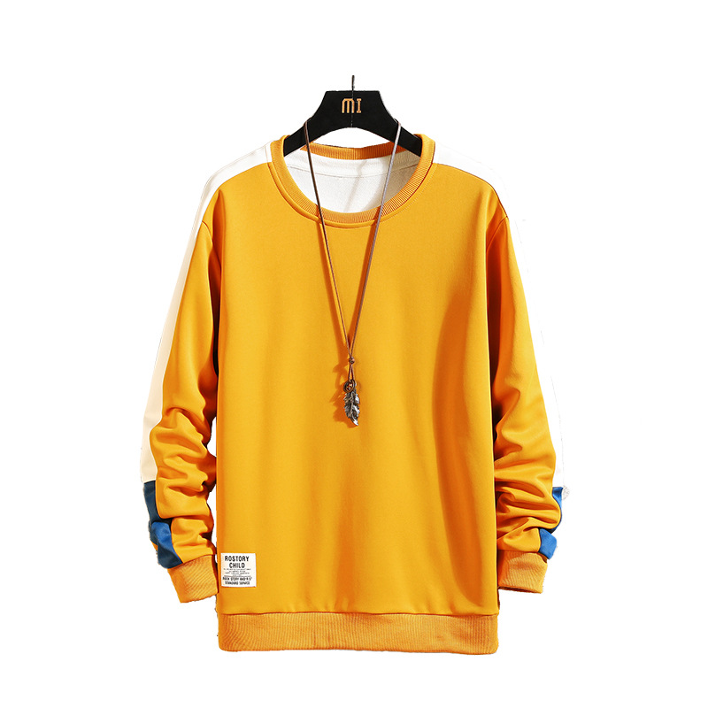 Aliexpress Amazon Spring/Autumn thin men's round-neck striped long-sleeved pullovers hoodies, large-sized casual hoodies for men
