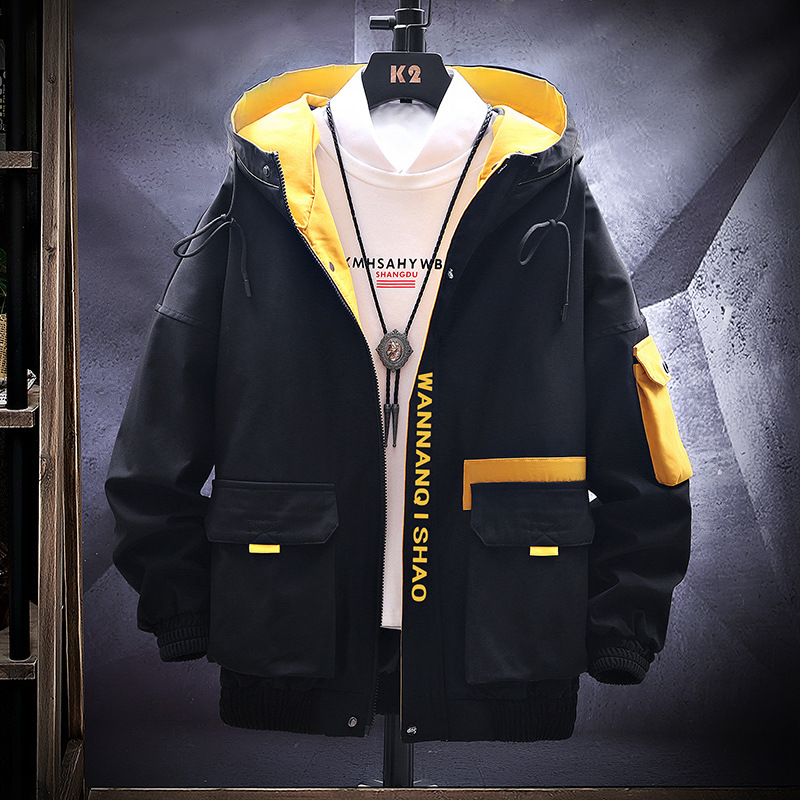 Wholesale of men's trendy loose workwear jackets, casual printed jackets and hooded tops in the autumn of 2020 Specification image
