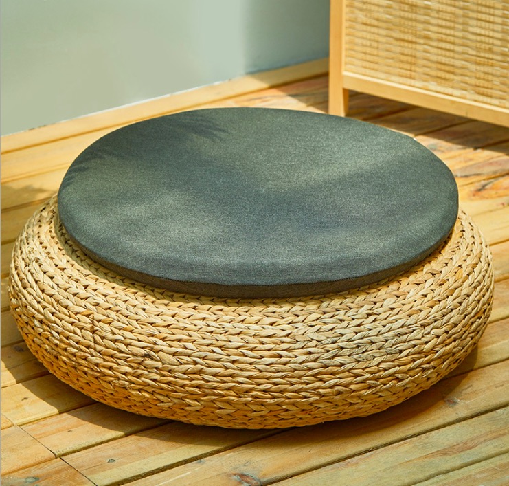 Tatami Japanese-style seat cushion, round solid color breathable office chair cushion, slow rebound memory foam seat cushion Specification image
