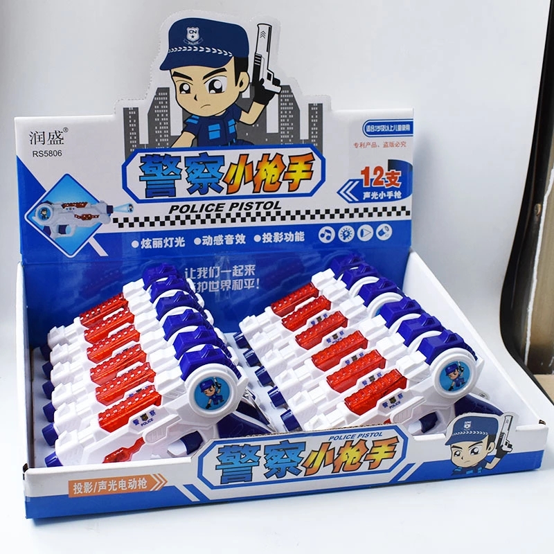Children's police toy gun, electric sound and light projection, baby toy gun, light music, cartoon toy gun, small gun 2-6 Application Scenario