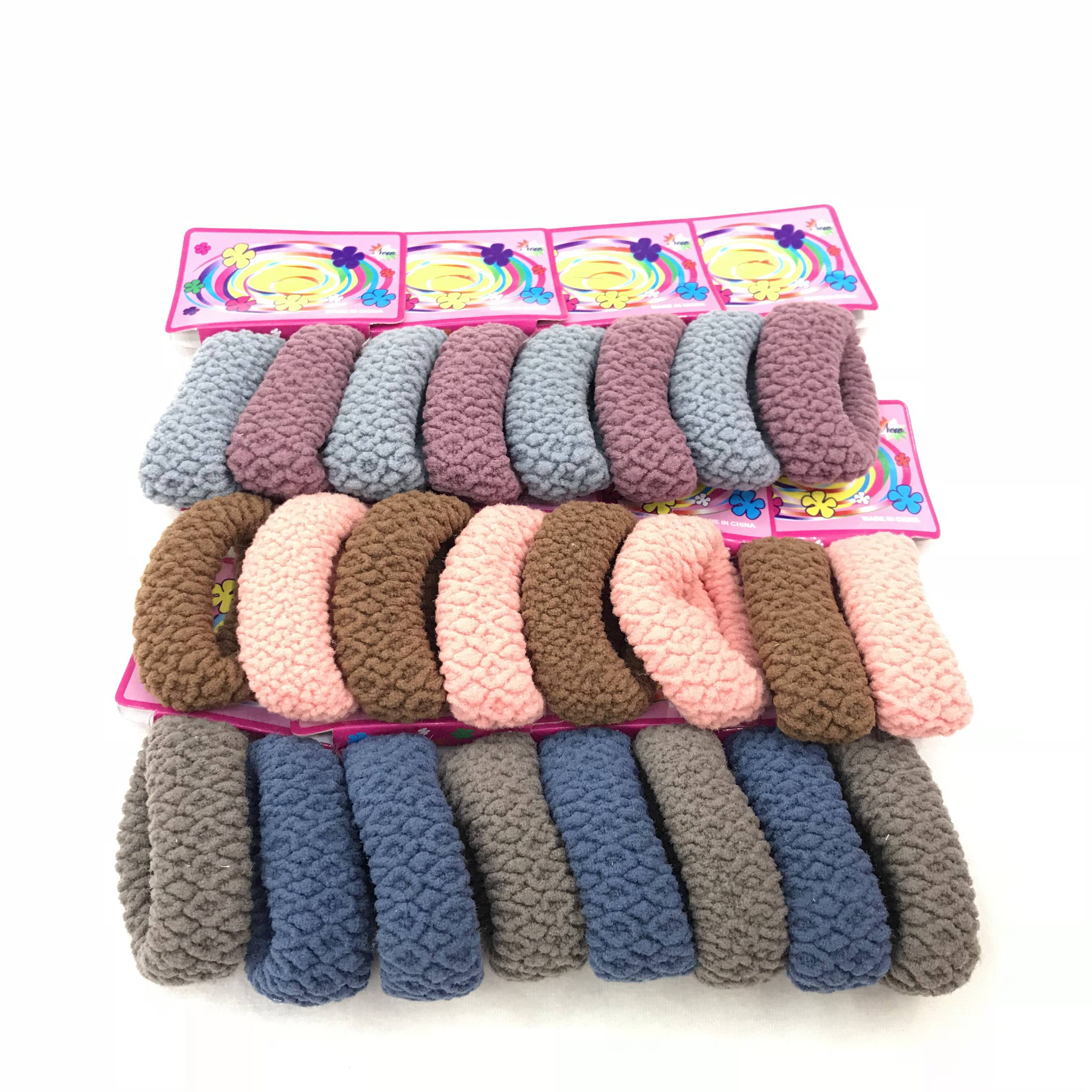 New nylon large high stretch plaid wavy jacquard towel ring with 2 upper cards thumbnail