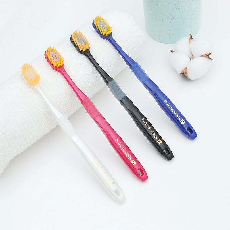 Free shipping premium Japanese wide-head toothbrush, Japanese adult fine soft bamboo charcoal single set, family set toothbrush Specification image