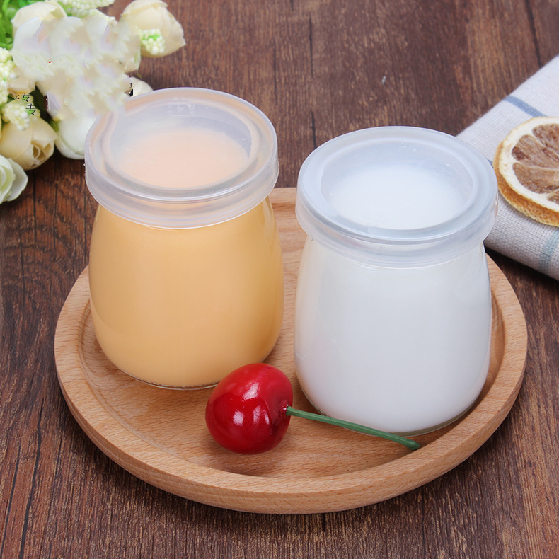 Pudding bottle 100ml glass pudding cup Yogurt cup mousse cup Milk bottle with lid Jelly cup