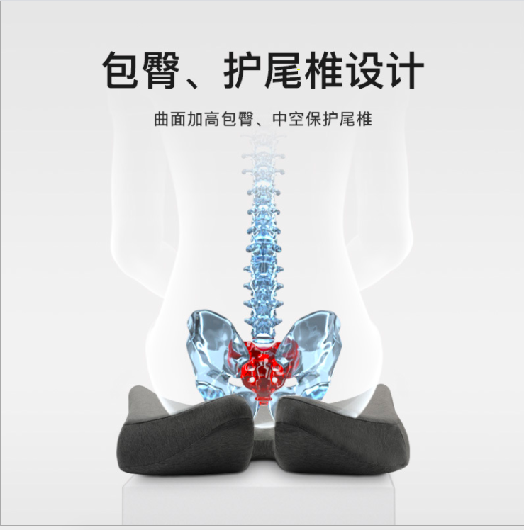 Office seat cushion, chair cushion, buttock and hemorrhoid cushion, thickened memory foam chair seat cushion, long-term sitting flatulence cushion details Picture