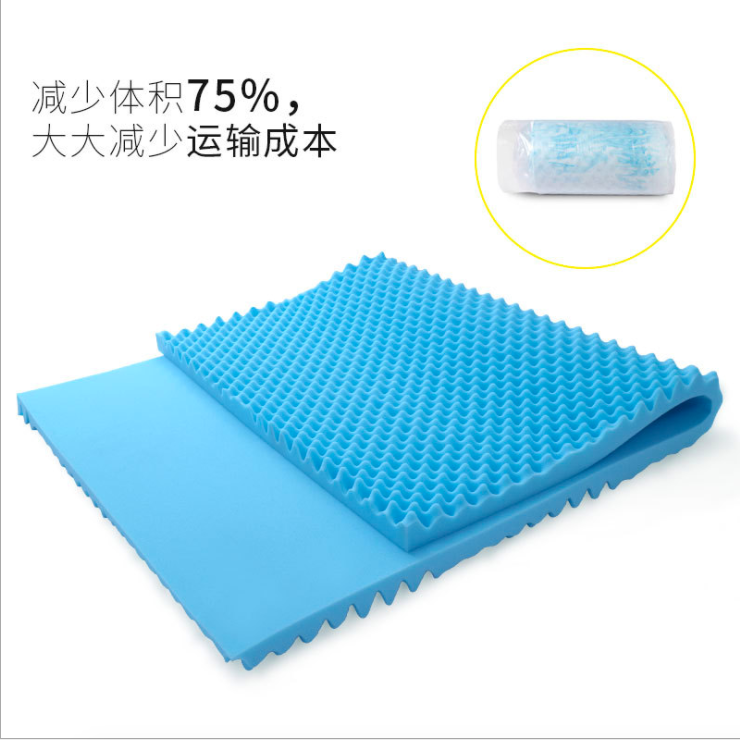 Hot-selling gel wave sponge mattress, compressible memory foam thin pad egg massage sponge mattress customization details Picture