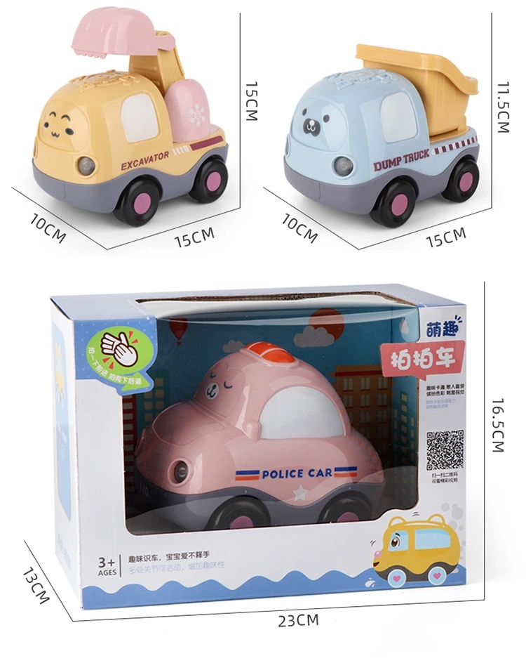 Cartoon car, children 's voice-controlled patting police car 2-3-6, toy car for 1-year-old baby, electric toy car, gift Item Picture