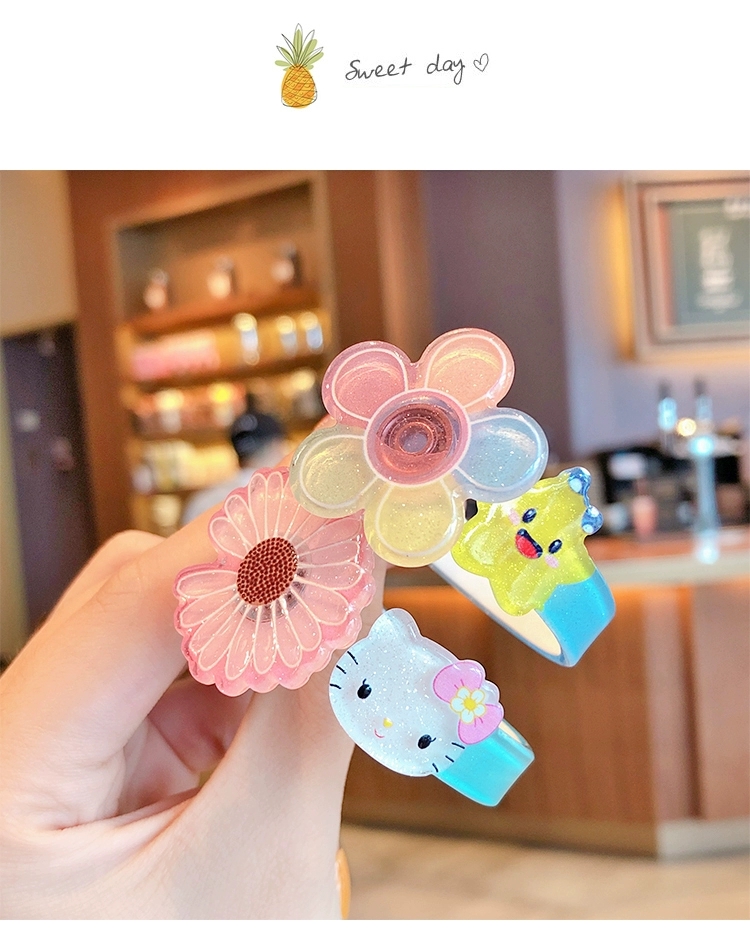Cute cartoon flower rotatable children's wristbands and bracelets, baby jewelry, creative small gifts, toys, plastic bracelets Specification drawing