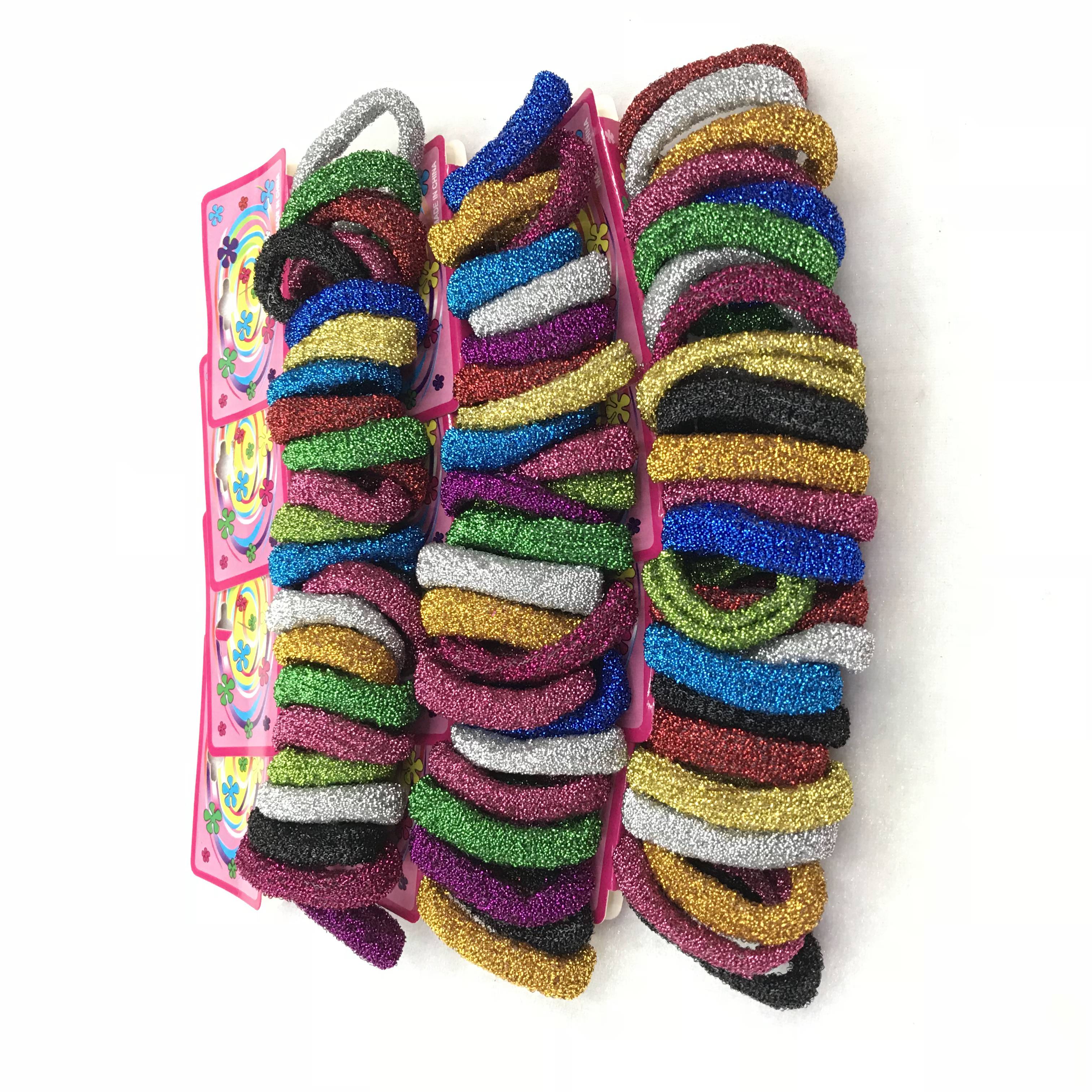 Six pieces of seven-color silk, gold thread, scallion powder, towel rings and rubber bands per card