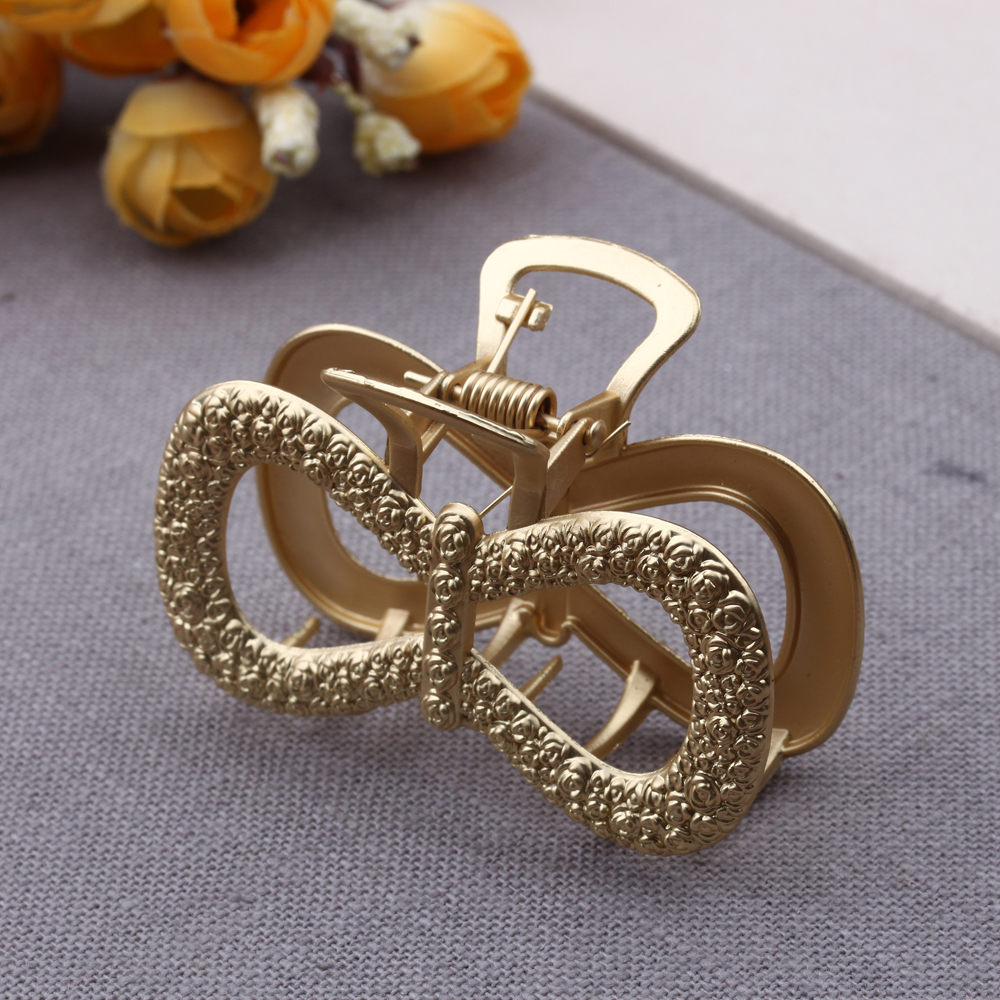 Pudding Station Simple metal medium and small-sized hair clips, back head clips, women's versatile top clips, hair clips, headwear clips