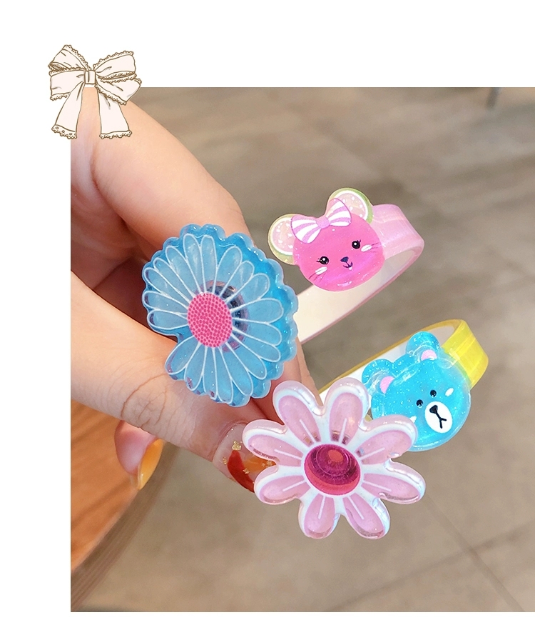 Cute cartoon flower rotatable children's wristbands and bracelets, baby jewelry, creative small gifts, toys, plastic bracelets Item Picture
