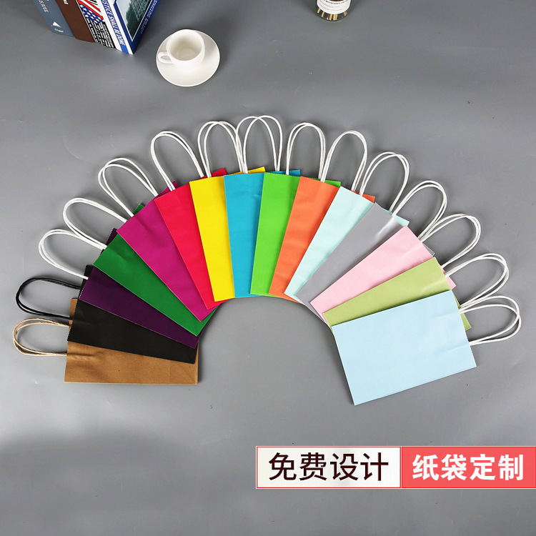 White clothing shopping handbag cowhide paper handbag customized takeaway paper bag customized logo thumbnail